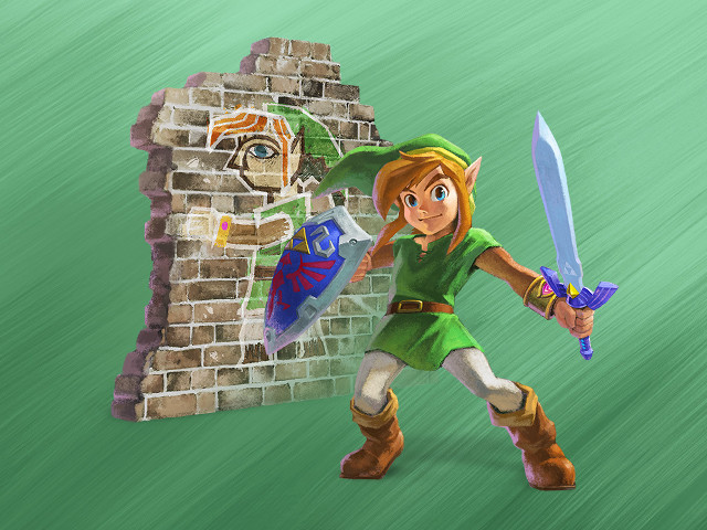 Cartoon link brick wall sword free wallpaper - medium preview image