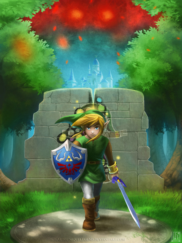 Cartoon link people castle wall free wallpaper - medium preview image
