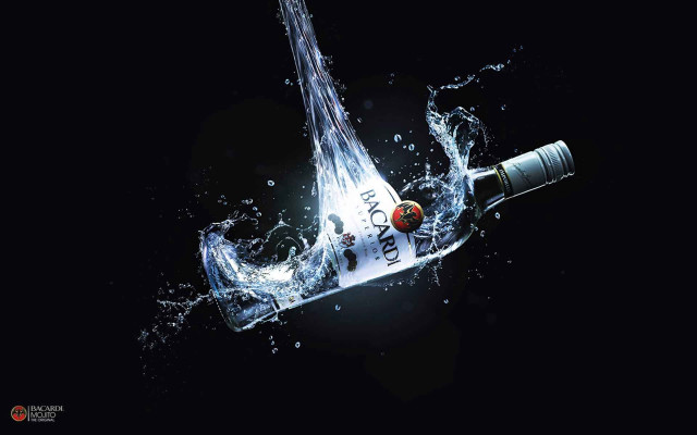 Vodka bottle splash water dropping free wallpaper - medium preview image