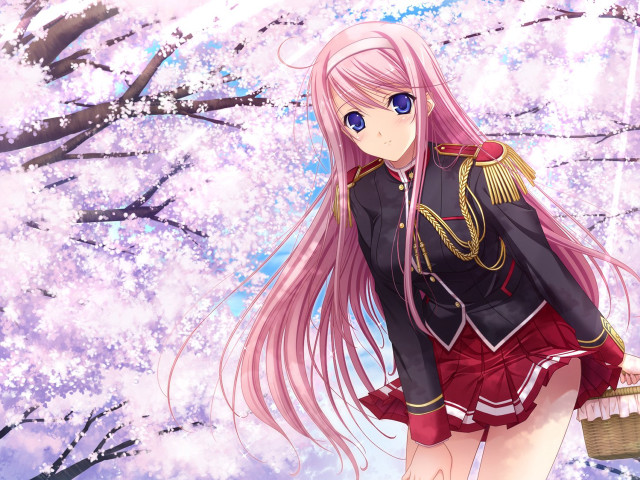 Pink hair anime girl sakura free wallpaper - medium preview image