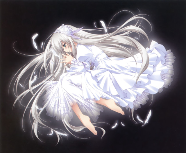 Woman white dress flying arms free wallpaper - medium preview image
