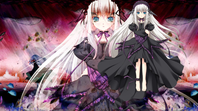 Anime gothic yandere portrait two free wallpaper - medium preview image