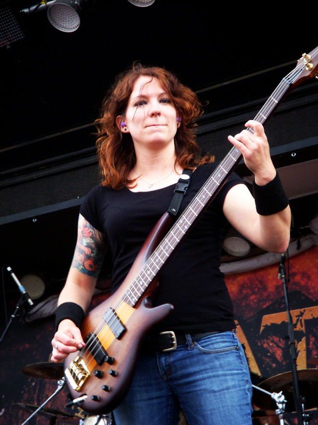 Woman guitar microphone stand guitar free wallpaper - medium preview image