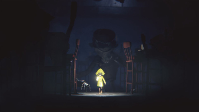 Person dark room chair dog free wallpaper - medium preview image