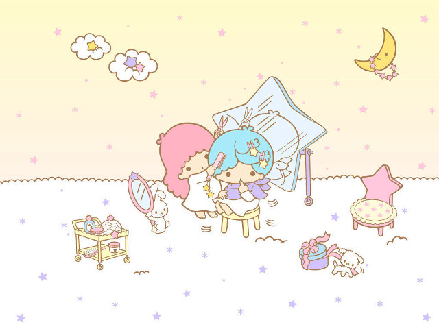 Cartoon girl stuffed animal starry free wallpaper - medium preview image