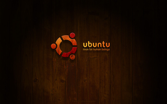 Wooden wall sign ubuntu red free wallpaper - medium preview image