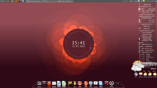 Desktop clock red background cloud free wallpaper - medium preview image