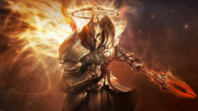Man armor sword flame background #2 free wallpaper - medium preview image