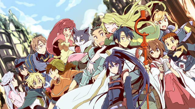 Anime characters building sky background #4 free wallpaper - medium preview image