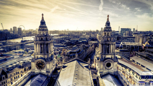 City clock tower river view #3 free wallpaper - medium preview image