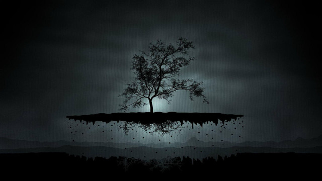 Tree hill moon rain foreground free wallpaper - medium preview image