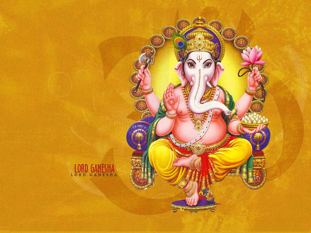 Ganesha lotus head lotus chest free wallpaper - medium preview image