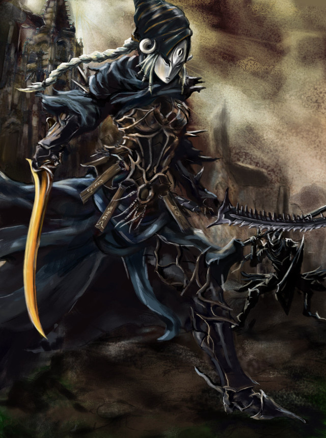 Man costume sword giant lizard free wallpaper - medium preview image