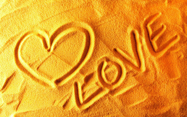 Heart hand sand beach night free wallpaper - medium preview image