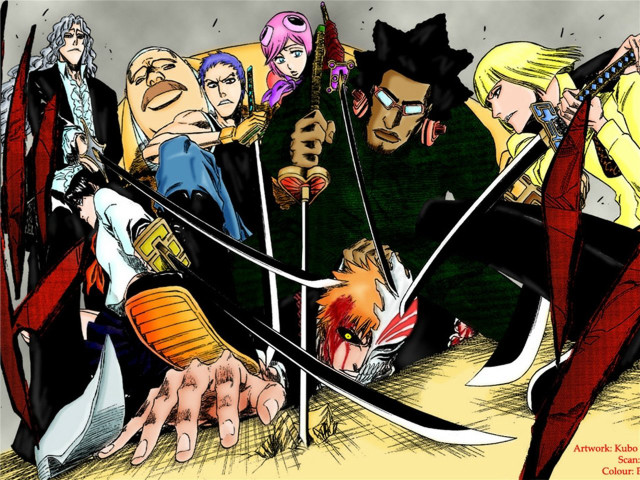 Cartoon group people swords hands free wallpaper - medium preview image