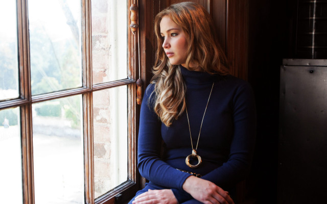 Woman sitting window sill looking #2 free wallpaper - medium preview image