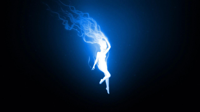 Blue smoke dark background person free wallpaper - medium preview image
