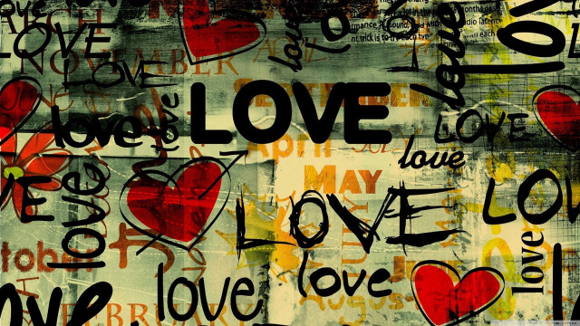 Hearts wall art words decorative free wallpaper - medium preview image