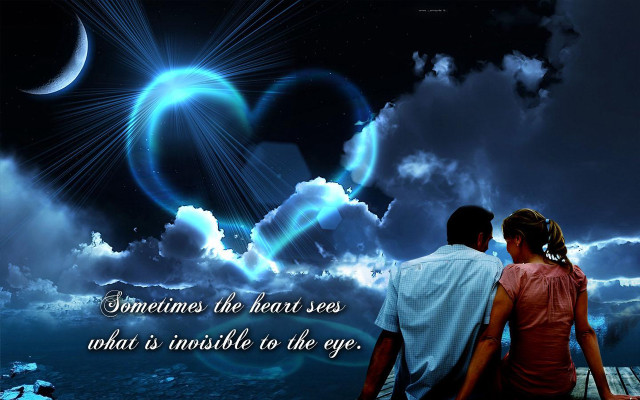 Couple bench sky heart cloud #2 free wallpaper - medium preview image