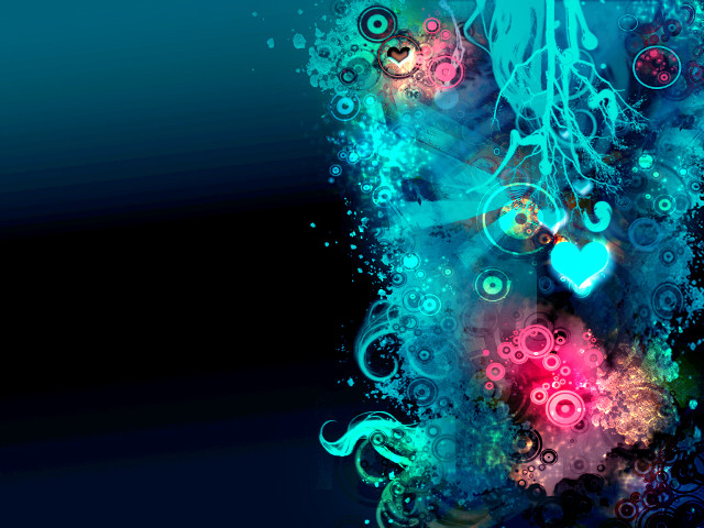 Blue pink abstract background heart free wallpaper - medium preview image