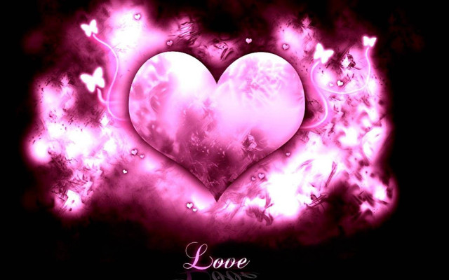 Heart love dark background pink free wallpaper - medium preview image