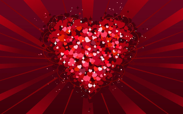 Heart shaped object red background free wallpaper - medium preview image