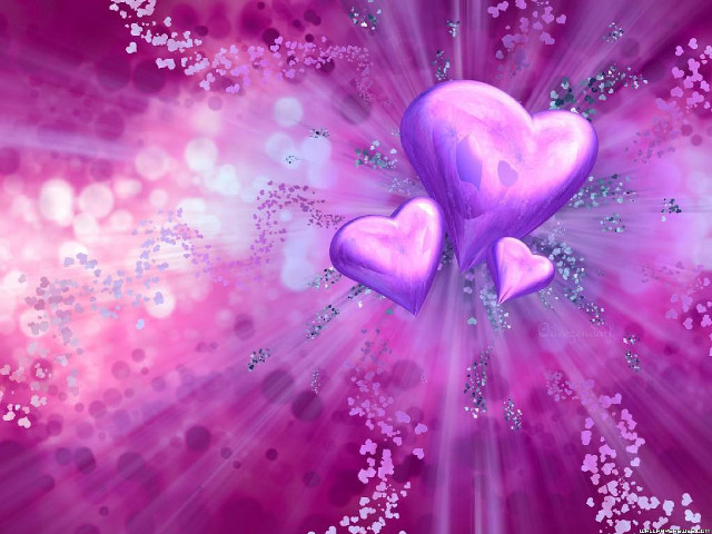 Pink heart purple background hearts free wallpaper - medium preview image