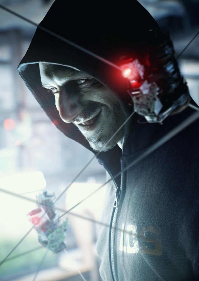 Man hooded jacket bicycle wheel free wallpaper - medium preview image