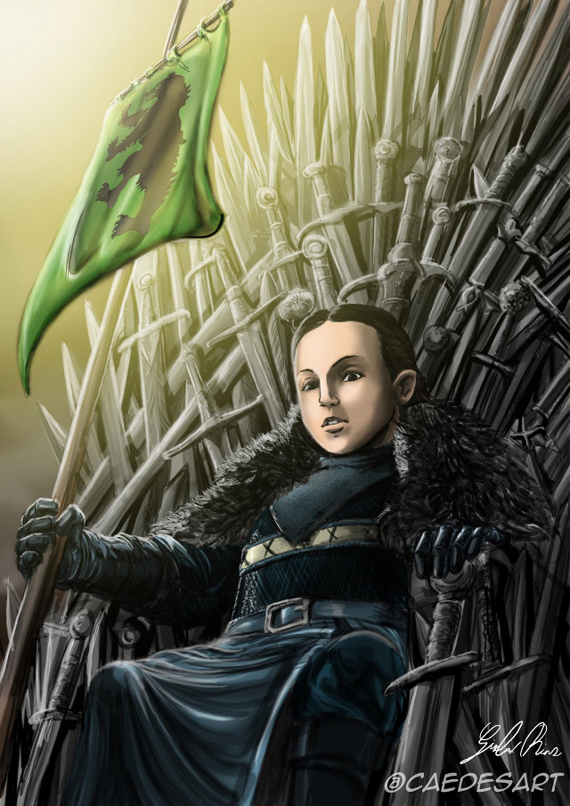 Woman iron throne green flag free wallpaper - medium preview image