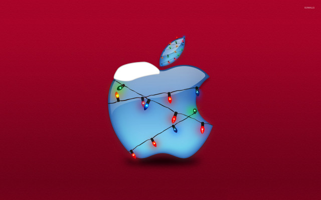 Apple lights butterfly flying over free wallpaper - medium preview image