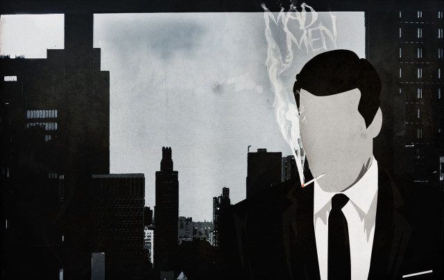 Man suit tie smoking cigarette free wallpaper - medium preview image