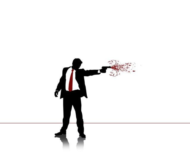 Man suit gun red light free wallpaper - medium preview image