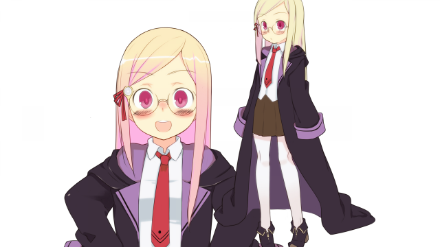 Anime girls blonde hair glasses free wallpaper - medium preview image
