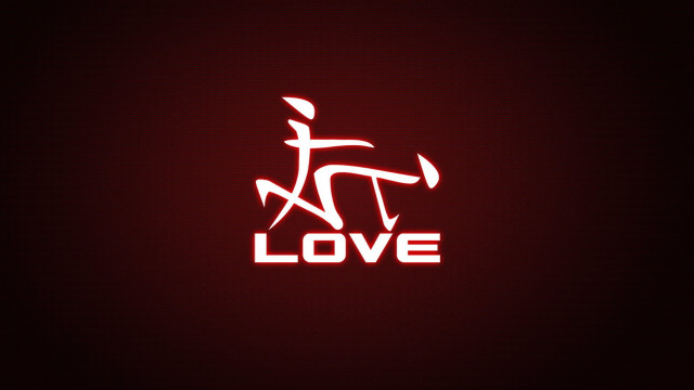 Red white love man running free wallpaper - medium preview image