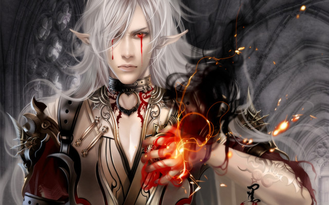 White haired red eyed demon free wallpaper - medium preview image