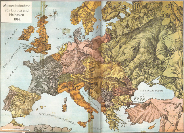 Europe map animals land sides free wallpaper - medium preview image