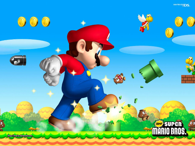 Mario running bird flying background free wallpaper - medium preview image