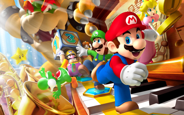 Nintendo wii mario characters piano free wallpaper - medium preview image