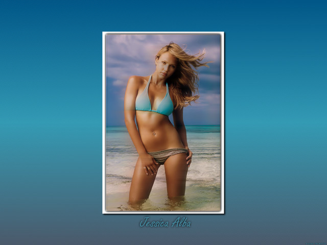 Woman bikini beach water hair free wallpaper - medium preview image