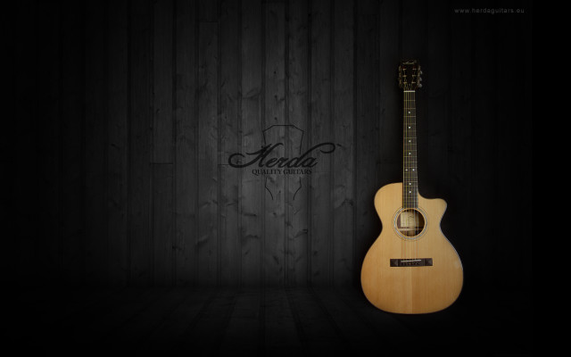 Guitar black background wooden wall free wallpaper - medium preview image