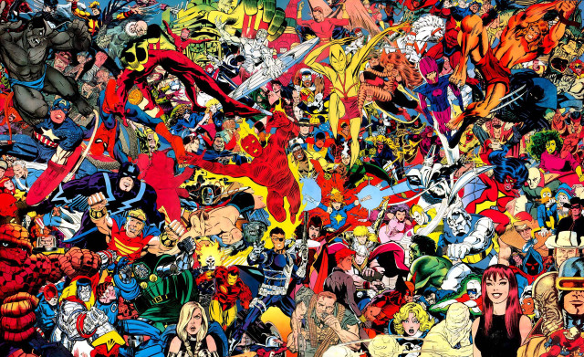 Comic characters wall colorful group free wallpaper - medium preview image