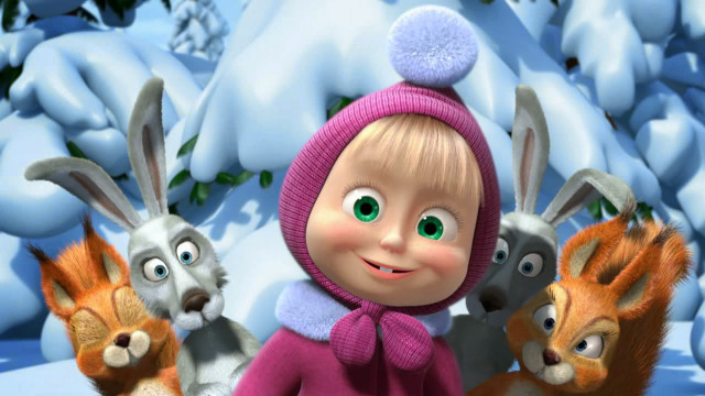 Snowy animals cartoon bear bunny free wallpaper - medium preview image