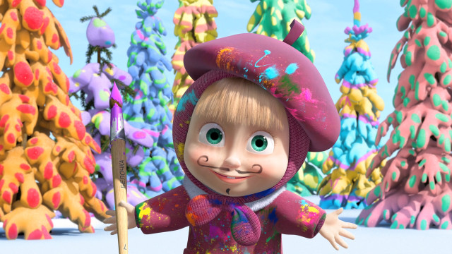 Cartoon character paintbrush colorful forest free wallpaper - medium preview image