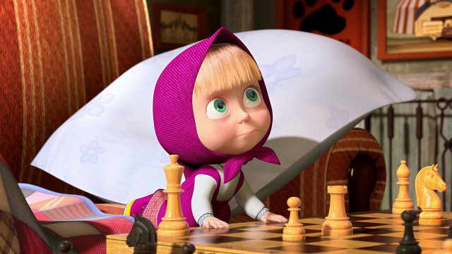 Cartoon character playing chess giant free wallpaper - medium preview image