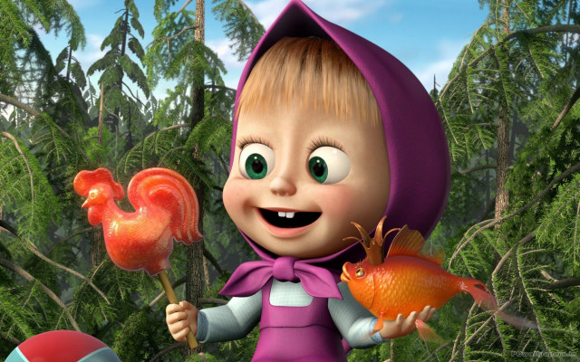 Cartoon boy fish lollipop forest free wallpaper - medium preview image