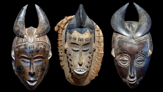 Three masks with horns faces free wallpaper - medium preview image