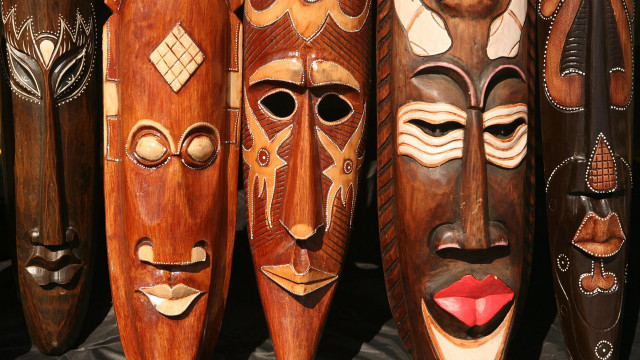 Wooden masks display store table #2 free wallpaper - medium preview image