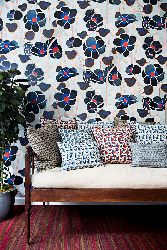 Couch pillows flowerwall ultrafine painting free wallpaper - medium preview image
