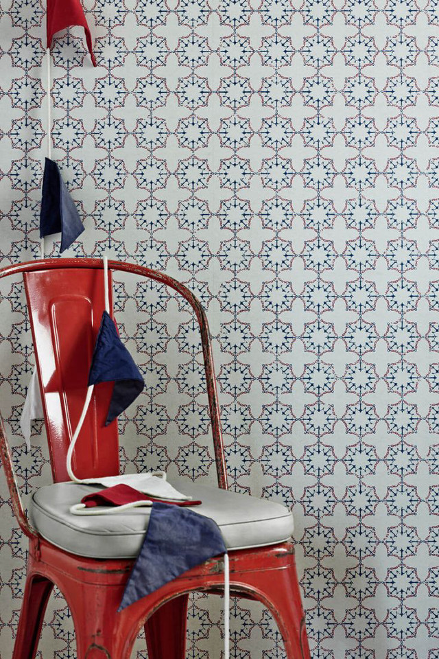 Red chair umbrella wallpaper pattern free wallpaper - medium preview image