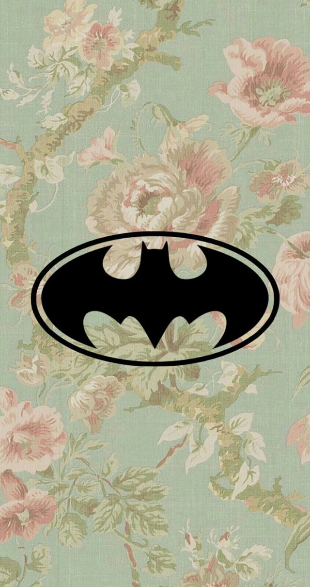 Batman symbol floral background black free wallpaper - medium preview image
